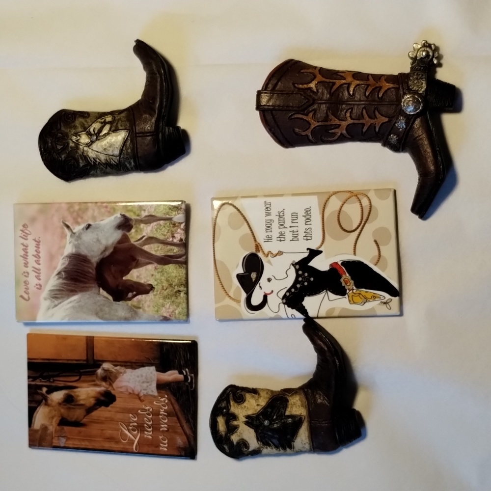 Horse rodeo western refrigerator magnets 6 pieces
